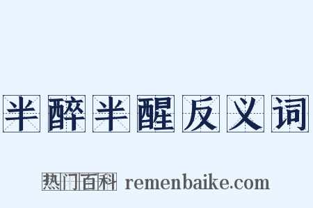 半醉半醒反义词是什么意思的图片